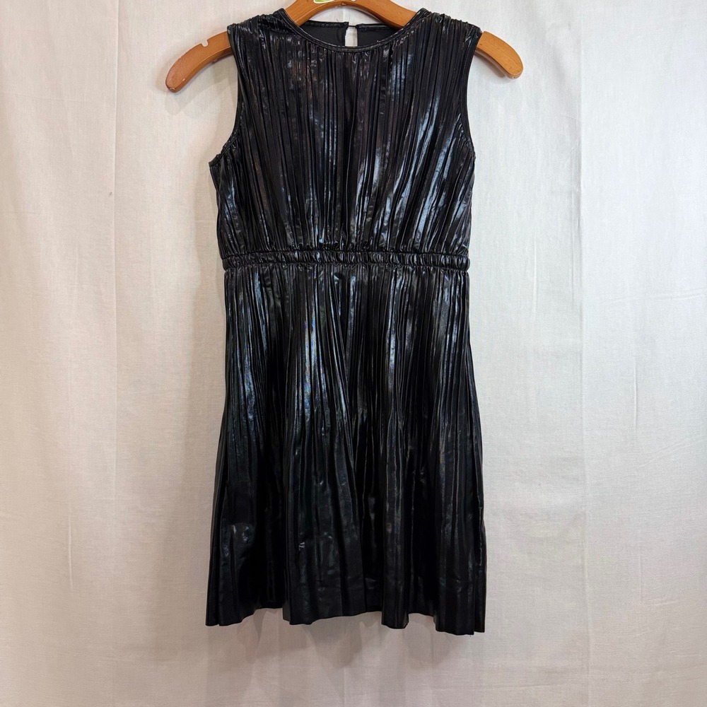 Mia New York Metallic Black‎ Pleated Sleeveless Party Dress Girls Medium 10-12 - Picture 5 of 5